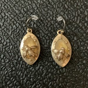 Lucky Brand Bee Drop Earrings in Gold w/ Yellow Stone